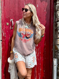 Rock n roll sleeveless tee (rose tan )