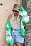 Chunky knit stripe cardigan