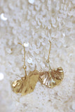 Ruffled leaf earrings (Gold)