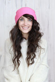 Knit beanie ( Bright pink)