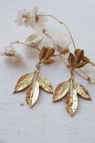 Cluster leaf drop earrings