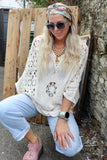 Longline crochet top (Beige)