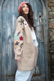 Floral embroidered knit cardigan