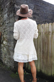 Asymmetrical lace long sleeve top