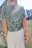 Sequin and feather detail top (Mint)