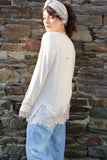 Lace trim long sleeve tee