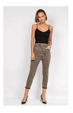 Side zip jeans chocolate brown