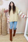 Tan scalloped sleeve jumper