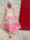 Pink aztec printed dress