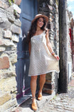 Ditsy floral dress with lace
