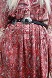 Red paisley midi dress