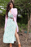 Mint ditsy floral dress