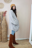 Knit cardigan with pockets (Light grey)