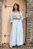 Floral embroidered puff sleeve dress