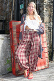 Plaid balloon trousers