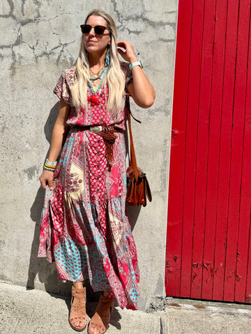 Patchwork floral dress