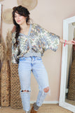 Silky floral blouse