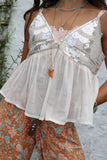 Sequin beaded chiffon cami