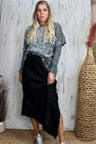 Oversized sequin and velvet silver t-shirt