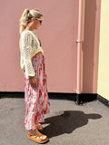 Pink diamond floral trousers