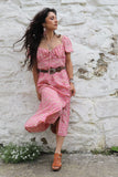 Floral printed baby pink dress
