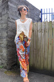 Floral crochet tank top
