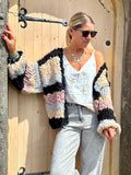 Chunky knit stripe cardigan