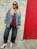 Embroidered embellished denim jacket