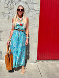 Turquoise floral jumpsuit