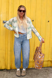 Mint floral crochet cardigan