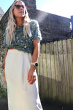 Sequin and feather detail top (Mint)