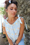 Floral patterned ruched blouse
