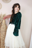 Velvet and sequin top (Alpine green)