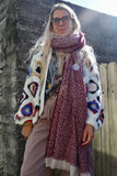 Burgundy knit scarf