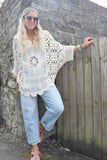 Longline crochet top (Beige)