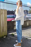 Light blue denim mom jeans