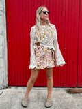 Floral wrap skort