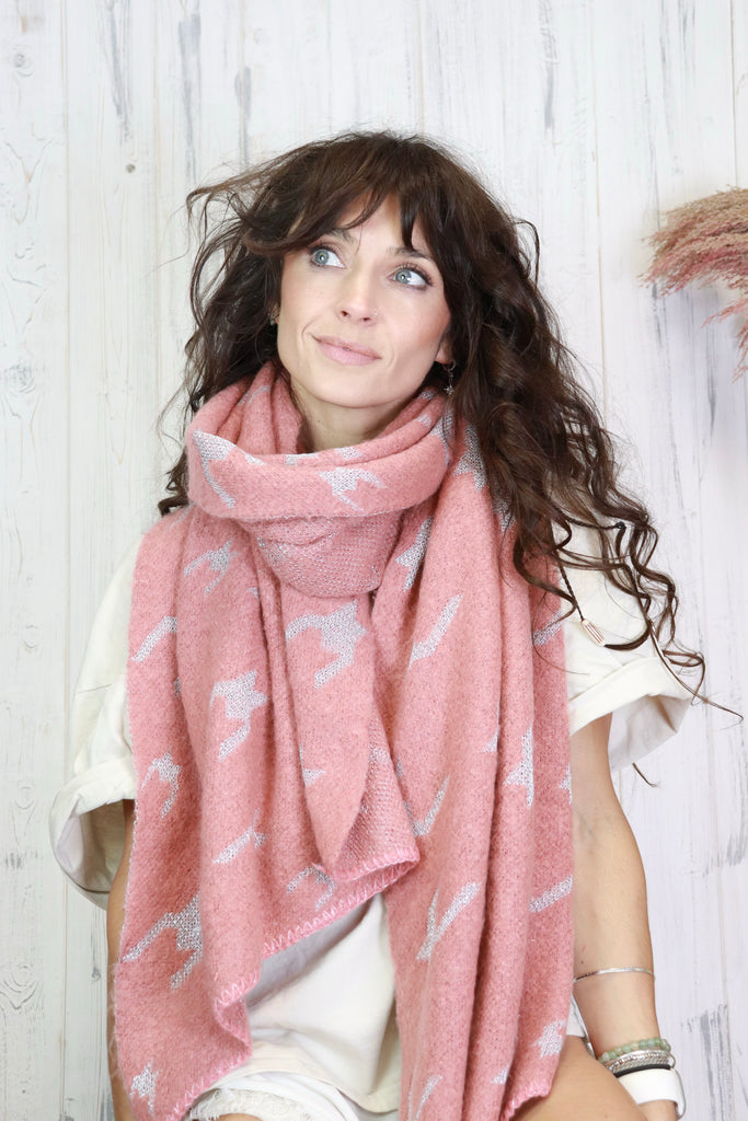 Houndstooth scarf (Dusty pink)