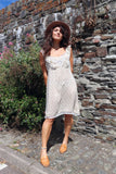 Ditsy floral dress with lace
