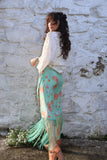 Fringe wrap skirt