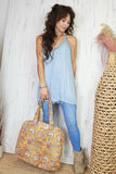 Racerback lace trim cami (washed blue)