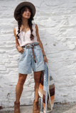 Lace trim tank top (Light pink)
