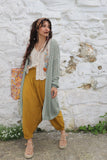 Khaki open knit cardigan