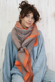 Orange trim soft knit scarf