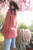 Embroidered rose peasant blouse