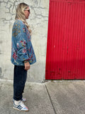Embroidered embellished denim jacket
