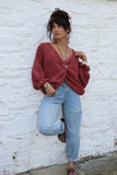 Ruffle sleeve knot detail jumper (Rust)