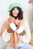 Fluffy lined fingerless gloves