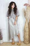 Asymmetrical lace end skirt