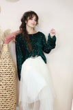 Velvet and sequin top (Alpine green)